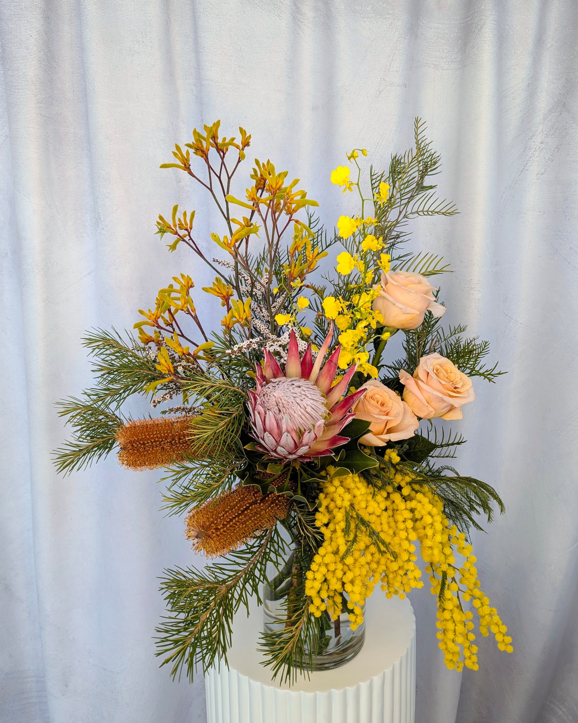 Beautiful native Australian inspired flower arrangement for delivery in Northcote, Thornbury, Preston and Melbourne 